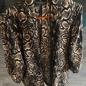 Worthington Women's Snake Print Blazer in Black and Tan